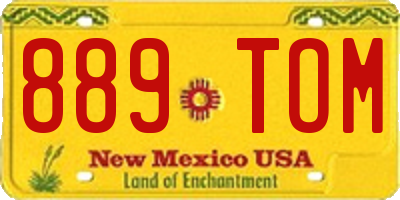 NM license plate 889TOM