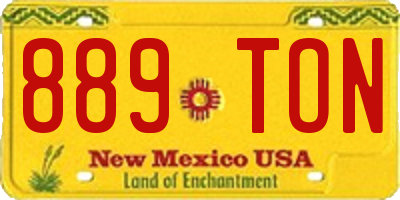 NM license plate 889TON