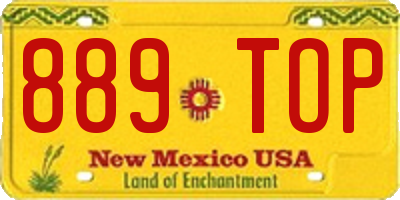NM license plate 889TOP