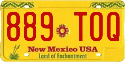 NM license plate 889TOQ