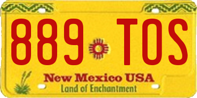 NM license plate 889TOS