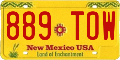 NM license plate 889TOW