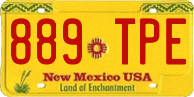 NM license plate 889TPE