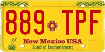 NM license plate 889TPF