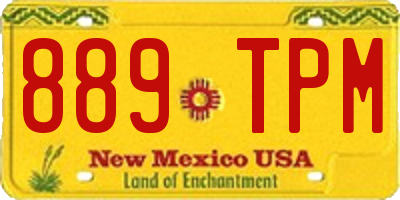 NM license plate 889TPM
