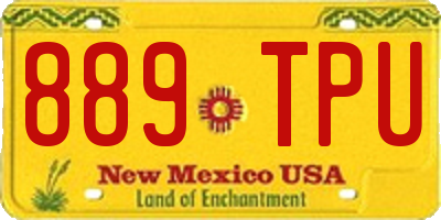 NM license plate 889TPU