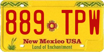 NM license plate 889TPW