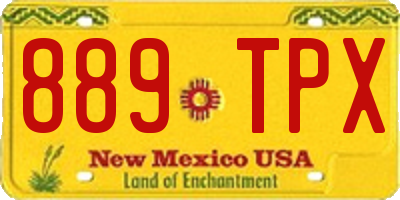 NM license plate 889TPX