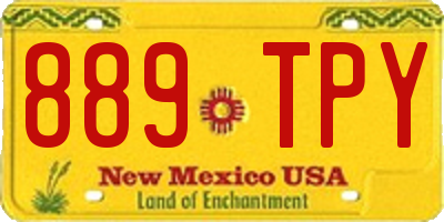 NM license plate 889TPY