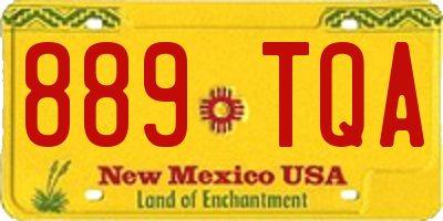 NM license plate 889TQA