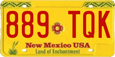 NM license plate 889TQK