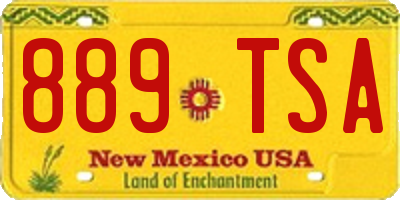 NM license plate 889TSA