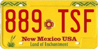 NM license plate 889TSF
