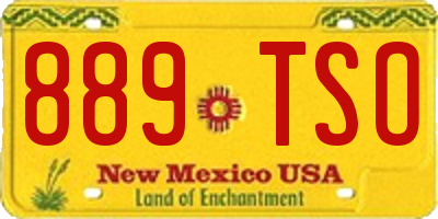 NM license plate 889TSO
