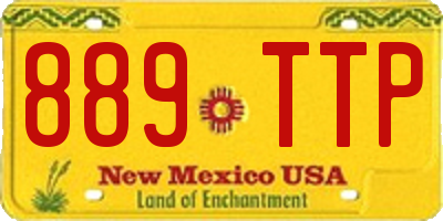 NM license plate 889TTP