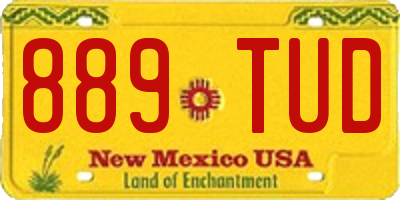 NM license plate 889TUD