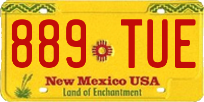 NM license plate 889TUE