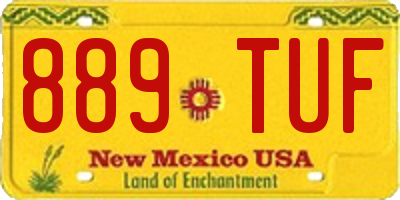 NM license plate 889TUF