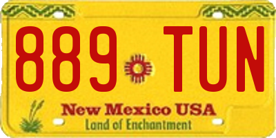 NM license plate 889TUN