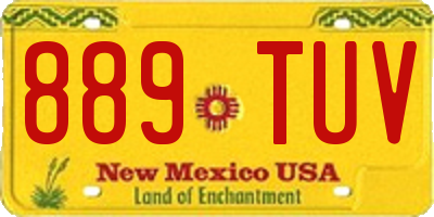 NM license plate 889TUV