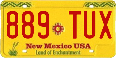 NM license plate 889TUX