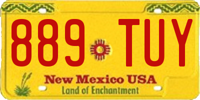 NM license plate 889TUY