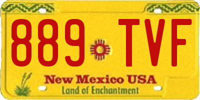 NM license plate 889TVF
