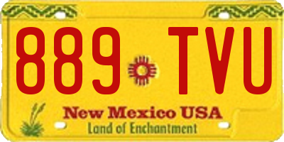 NM license plate 889TVU