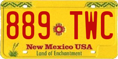 NM license plate 889TWC