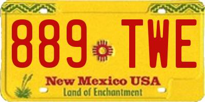 NM license plate 889TWE