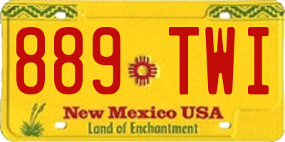 NM license plate 889TWI