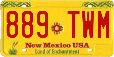NM license plate 889TWM