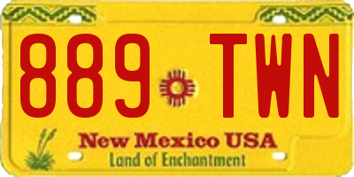 NM license plate 889TWN