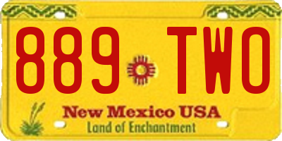 NM license plate 889TWO