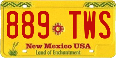NM license plate 889TWS