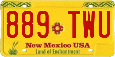 NM license plate 889TWU
