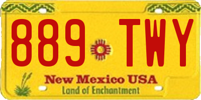 NM license plate 889TWY