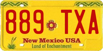 NM license plate 889TXA