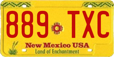 NM license plate 889TXC