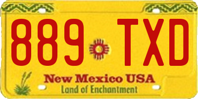 NM license plate 889TXD