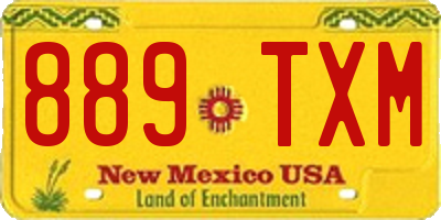 NM license plate 889TXM