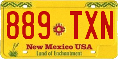 NM license plate 889TXN