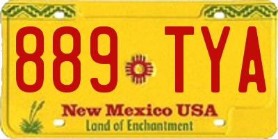 NM license plate 889TYA