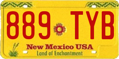 NM license plate 889TYB