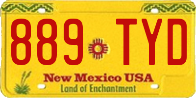 NM license plate 889TYD