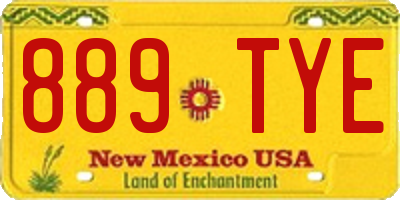 NM license plate 889TYE