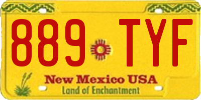 NM license plate 889TYF