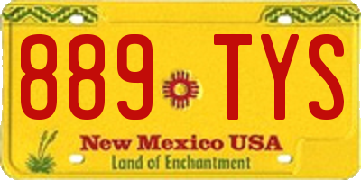 NM license plate 889TYS