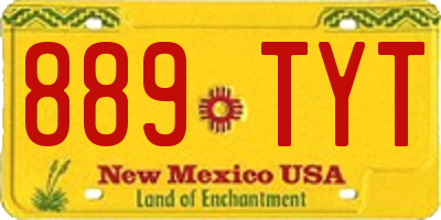 NM license plate 889TYT