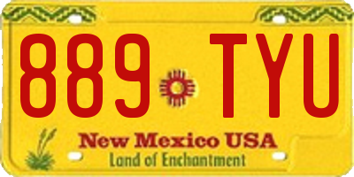 NM license plate 889TYU